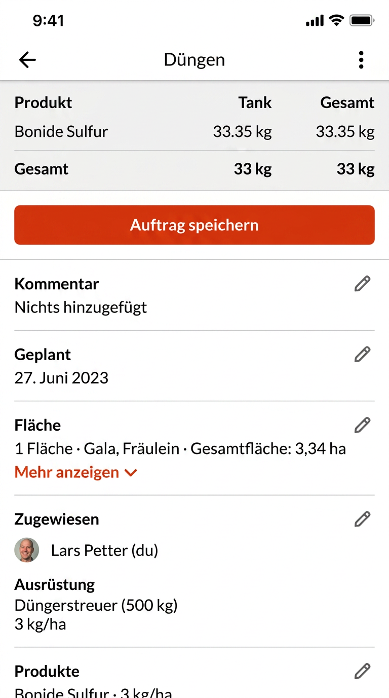 Farmable App, Düngemaßnahme