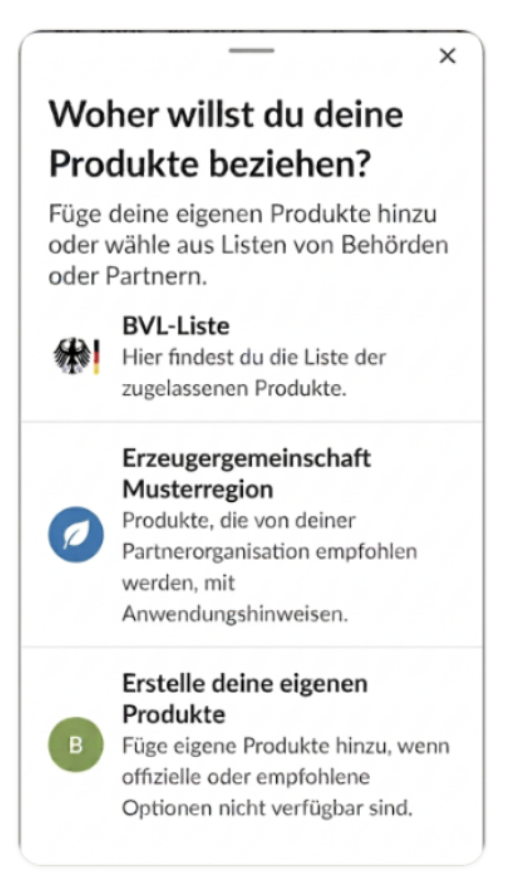 Farmable App: Woher willst du deine Produkte beziehen?