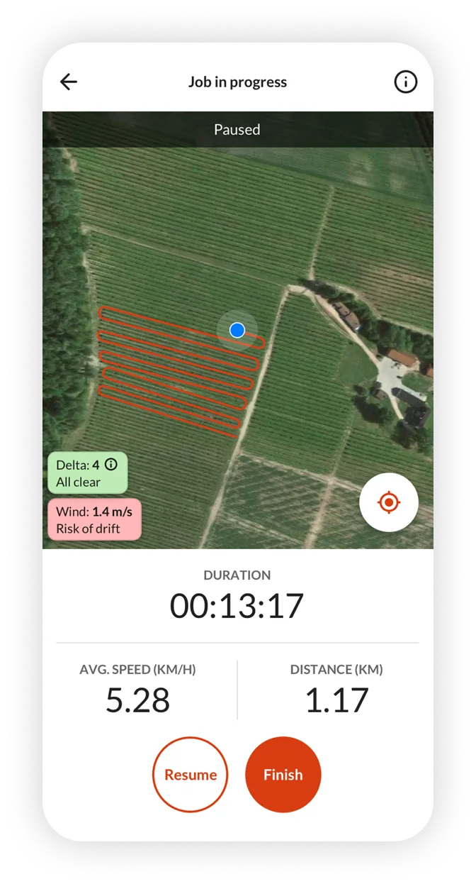 Orchard grower in the field with the Farmable app