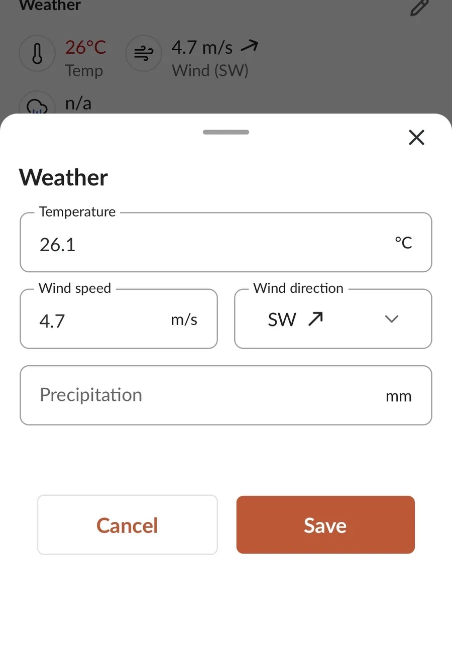 Farmable spray calculator with live weather conditions