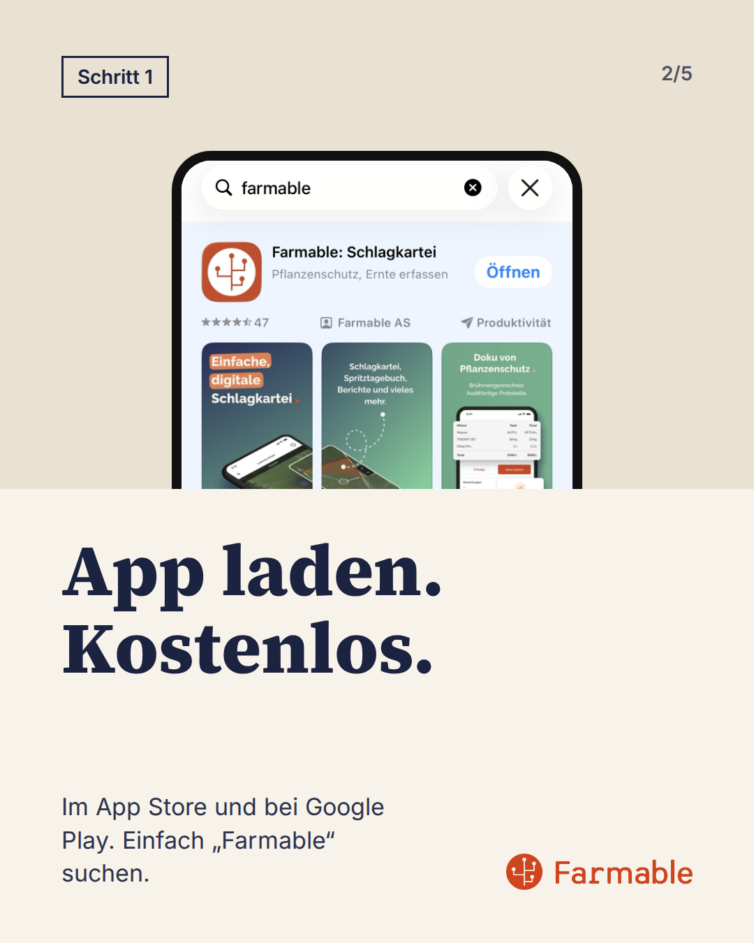 Farmable im App Store suchen