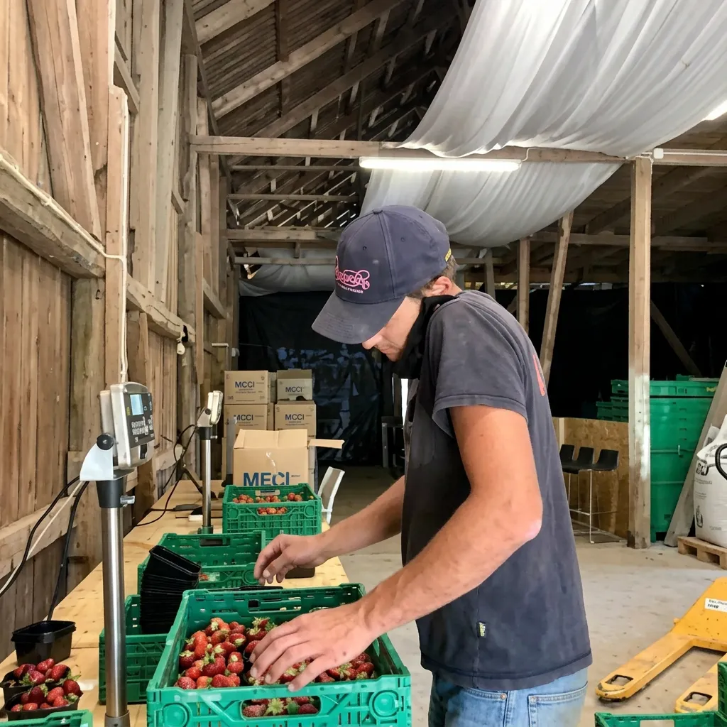 Pål Audun Heyen sorting apples at Fruktgården
