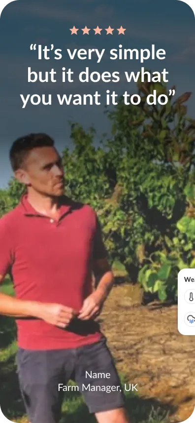 Paul Seeley, Farm Manager at Alan Hudson Farm, UK: It's very simple but it does what you want it to do