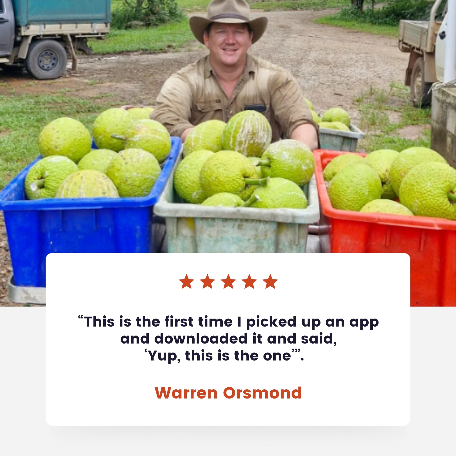 Warren Orsmond, Farm manager in Australia. Customer of Farmable