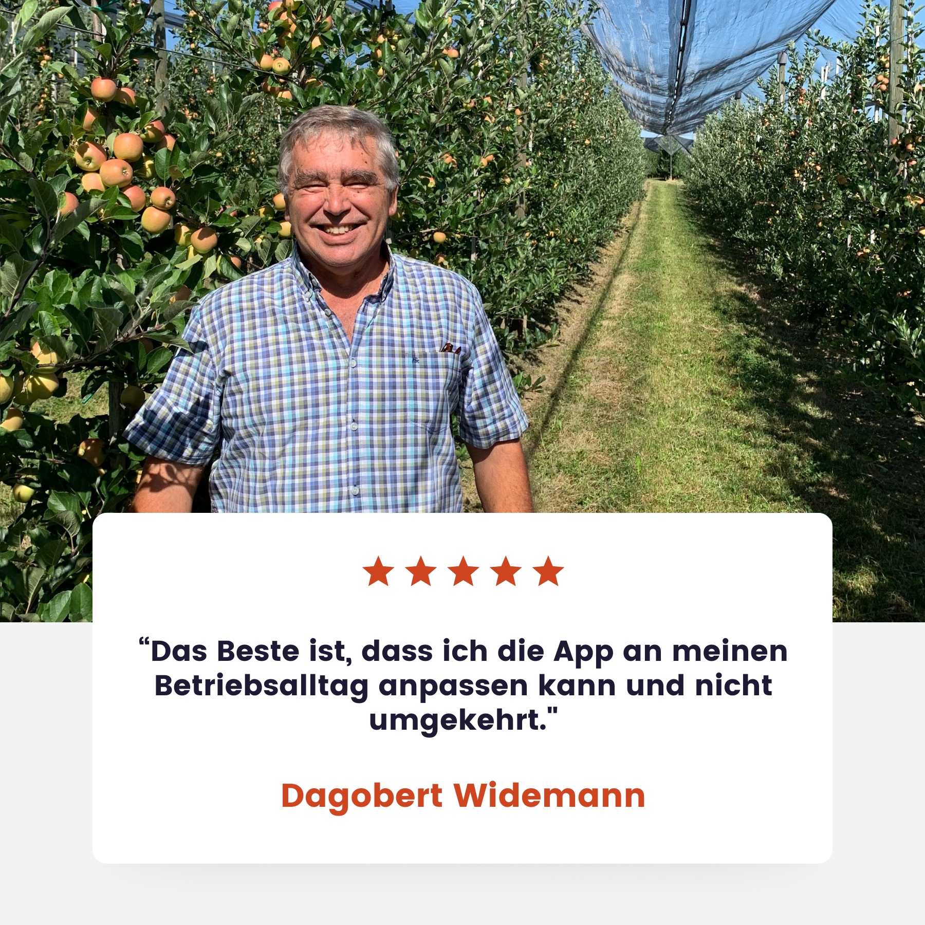 Treffen Dagobert, Betriebsleiter aus der Bodensee-Region in Deutschland. Erfahre von Dagobert mehr über Ausdünnen um die Ernte zu verbessern.