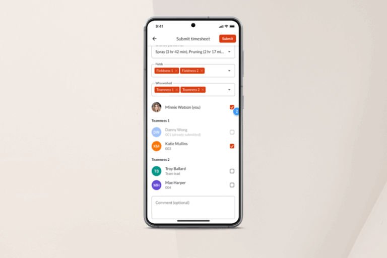 Record tasks per field with Teams & timesheets by Farmable